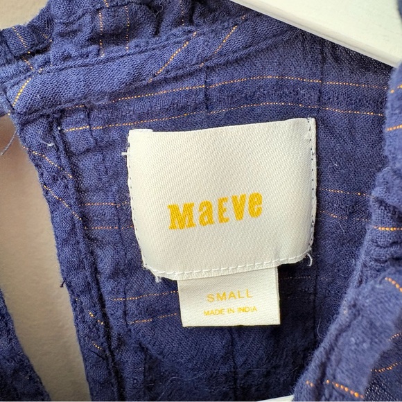 Maeve by Anthropology Reston Victorian Top Blue/Gold Sz Small - Picture 6 of 10